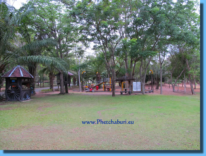 Nice playground for kids and a Thai-restaurant